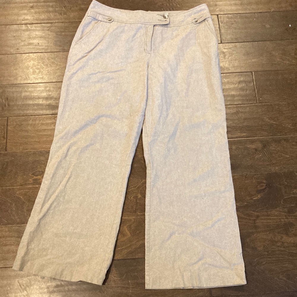 Isaac Mizrahi for target linen/ cotton size 16 beautiful tan wide leg pants